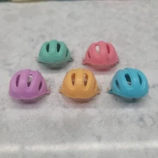 Vintage Tyco Quints Doll Helmets set of 5 Pink, Green, Yellow, Blue, Purple