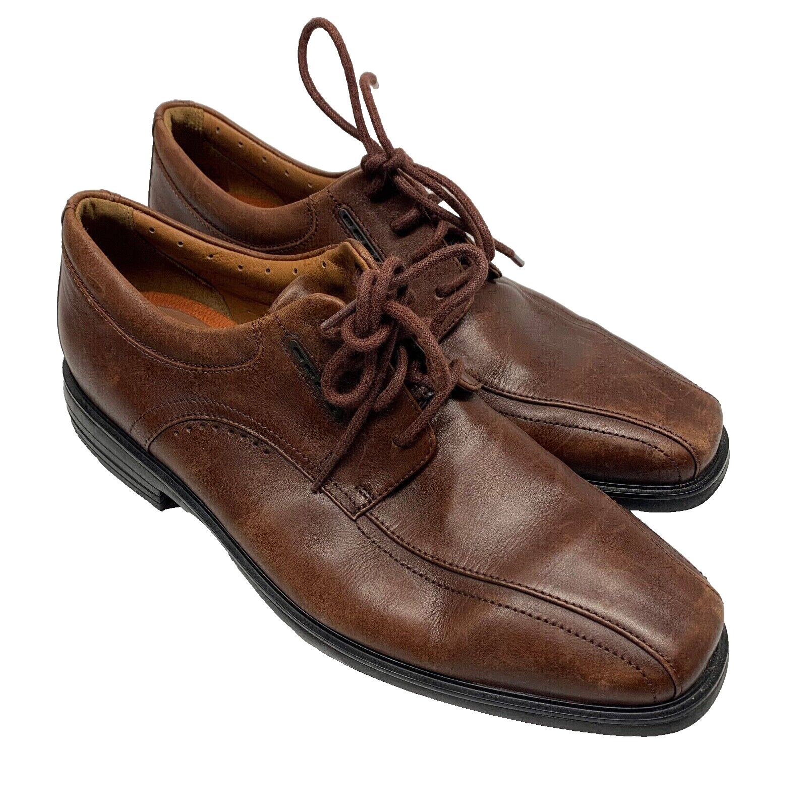 SAOLA Clarks Unstructured Mens Oxfords Dress Shoes Brown Leather Size 9.5 US