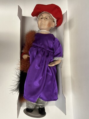 Vintage Cathay Collection Porcelain Doll Jill, Red Hat - NIB