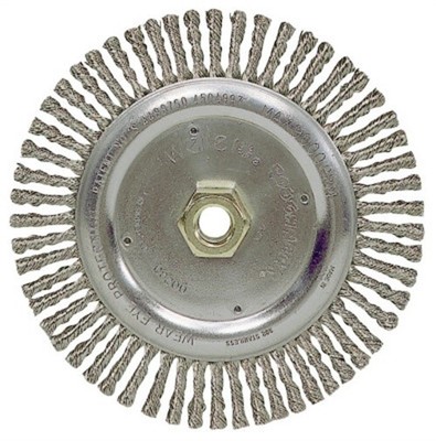 Roughneck  Stringer Bead Wheel, 6 7/8 D X 3/16 W, .02 Stainless Wire, 9,000 Rpm