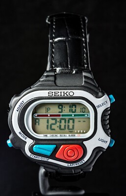Seiko Super Runners (S640-4000) asymmetrische Herrenuhr -- funktioniert, 43x42mm Gehäuse