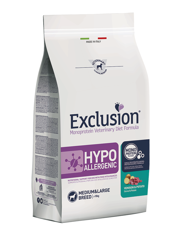 Exclusion Hypoallergenic Venison & Potato Medium Breed Crocchette per Cani 2kg