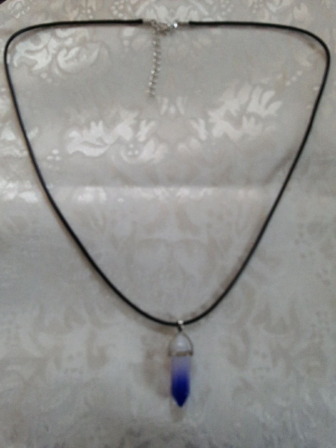 White/blue Hexagonal  pendulum Chakra Crystal Pen… - image 2