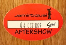 1997 Jamiroquai Aftershow Pass Original Virtual Insanity
