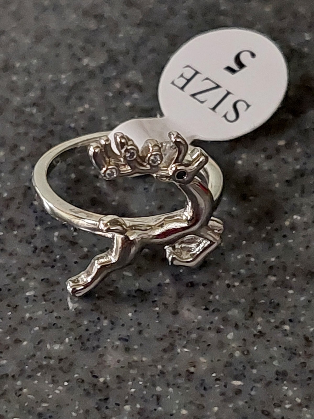 New Fragrant Jewels Christmas Reindeer Ring Size 5