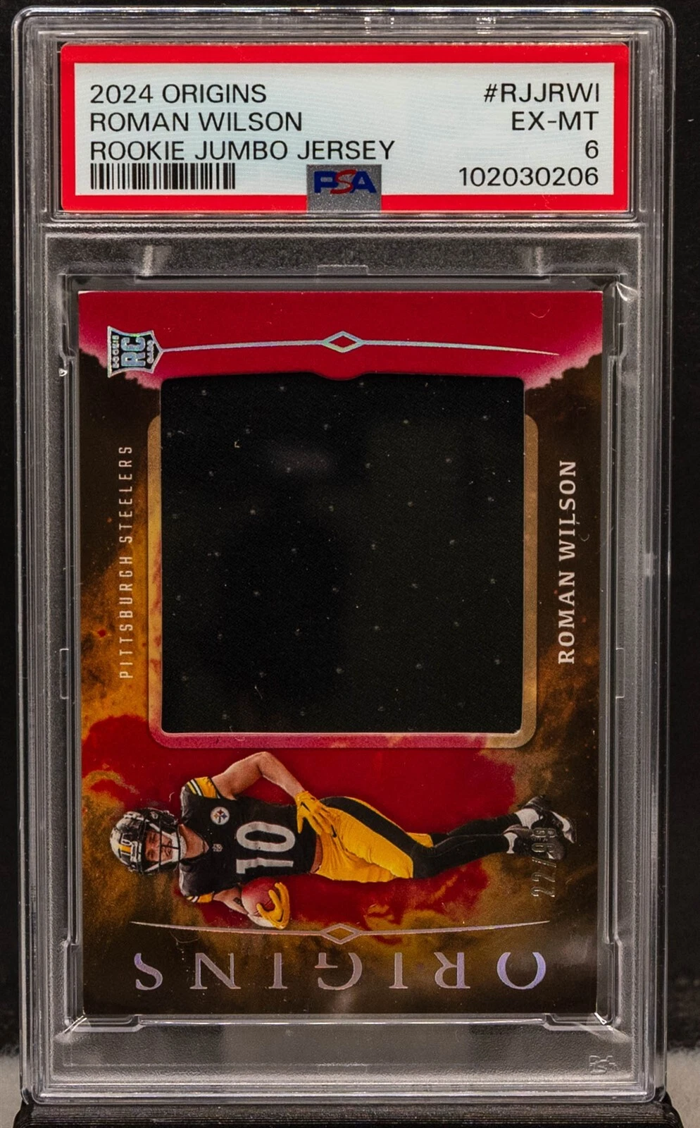 Roman Wilson Panini Origins Rookie Jumbo Jersey #RJJRWI Red