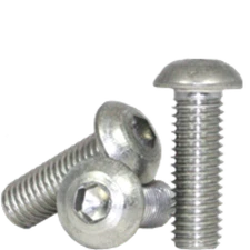 #8-32 x 3/8" Button Socket Cap Screws, 18-8 Stainless A2, Coarse, FT, Qty 25