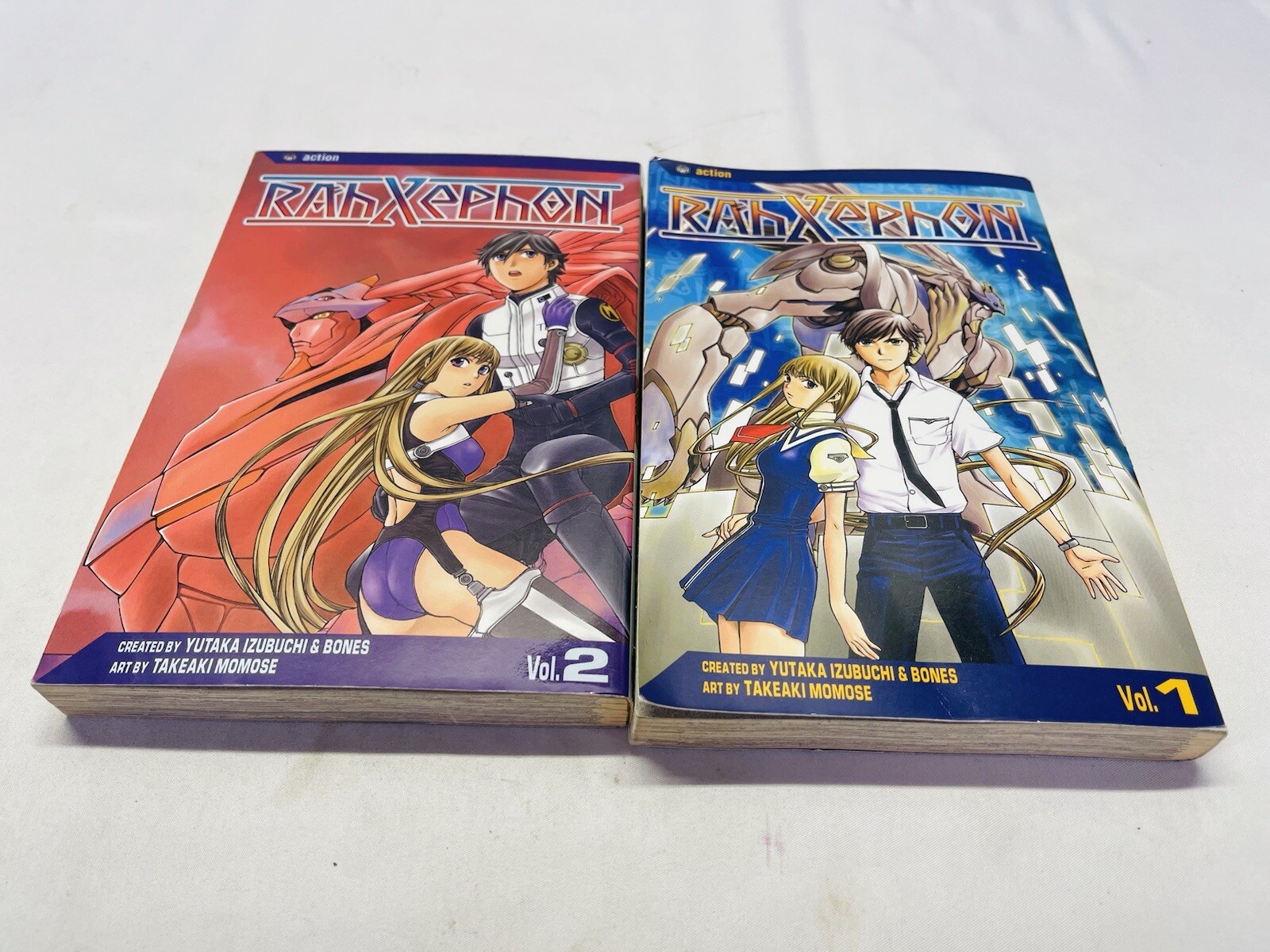 Rare 1st Print Edition Raxephon Shonen Mecha Manga Books Lot. Vol. 1 And Vol. 2