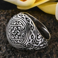  Mens Ring 925 Solid Sterling Silver Unisex Judah Cross Funky Punk Signet Ring