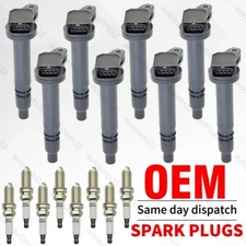 8X Ignition Coil UF507 & Spark plug For LS460 GX460 LS600h Toyota Sequoia Tundra