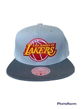 Los Angeles Lakers Mitchell & Ness Cool Grey 3 Adjustable Snapback Cap NBA