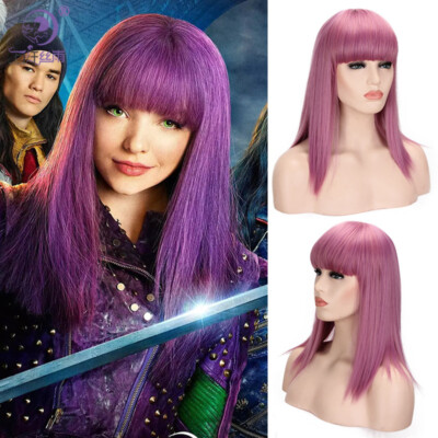 Descendants 2 Cosplay Starlight Adrey Evie Evil Mal Bertha Maleficent Purple Wig