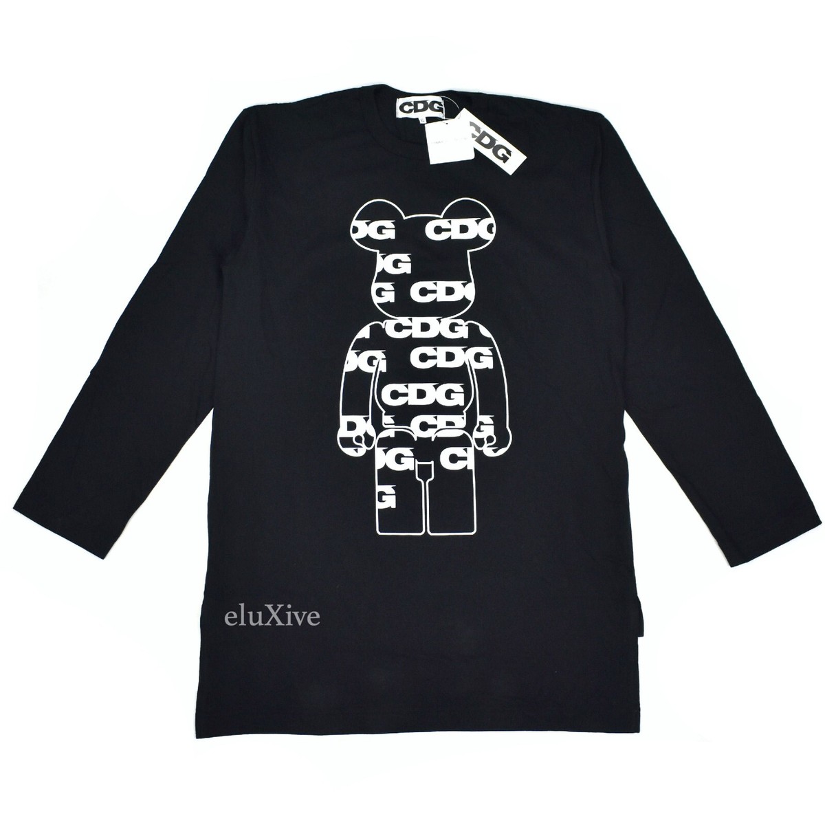NWT Comme des Garcons CDG Medicom Bearbrick Logo LS T-Shirt Men's