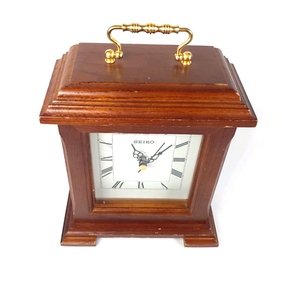 新品未使用 セイコー オーク材 マントル時計 QXG337Z Vintage Seiko Wooden Mantel Clock QXG337BLH Quarts Movement Japan