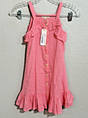 Copper Key nwt sz S Pink  Coral ruffle design linen blend Dillards