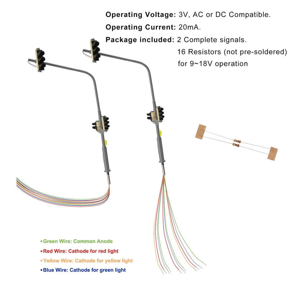 Evemodel N Scale Traffic Lights Block Hanging Signals for Model Layout Pack of 2 - Image 3 of 4