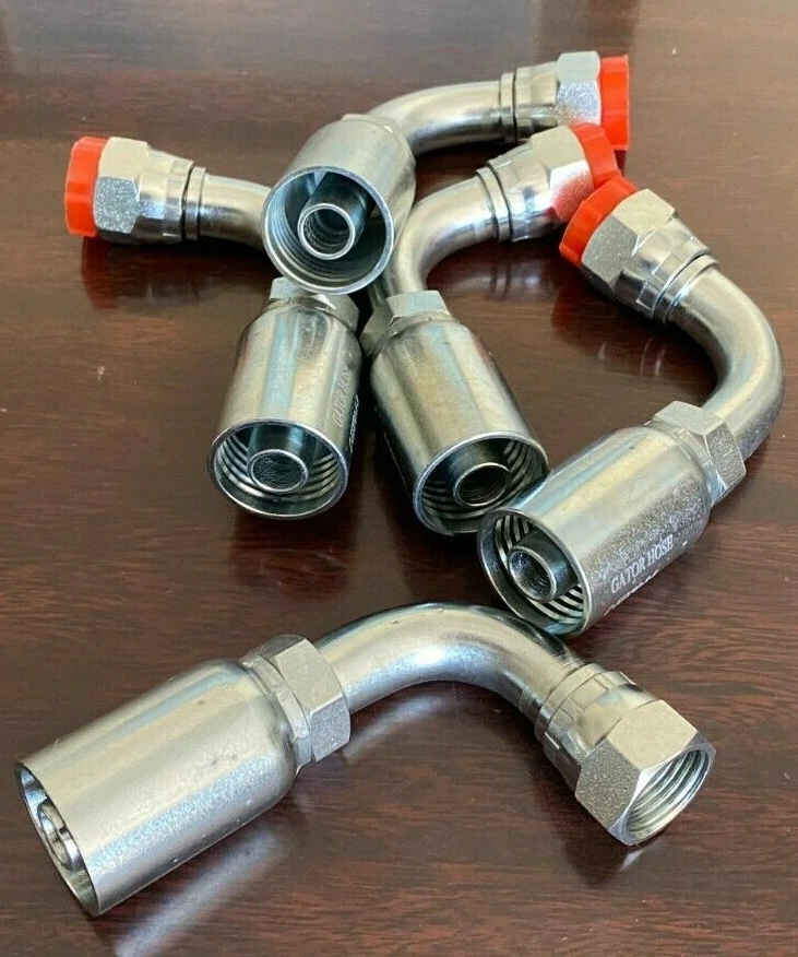 08U-670 After Market Manguera Hidráulica Montaje 1/2" Manguera 90 Codos 5/8" Hembra JIC Foto 2 de 3