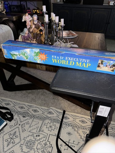 Environmental Graphics Executive World Map 8'8" x 13' Writable-Wipe Off Surface