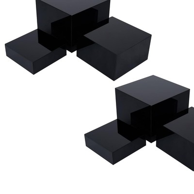 Versatile Black Acrylic Nesting Risers Set - Perfect for Jewelry & Collectibles