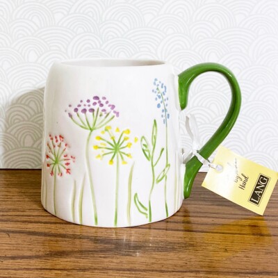 Spring Wildflower Field Coffee Mug 16 oz Floral Hand Painted Colorful | eBay