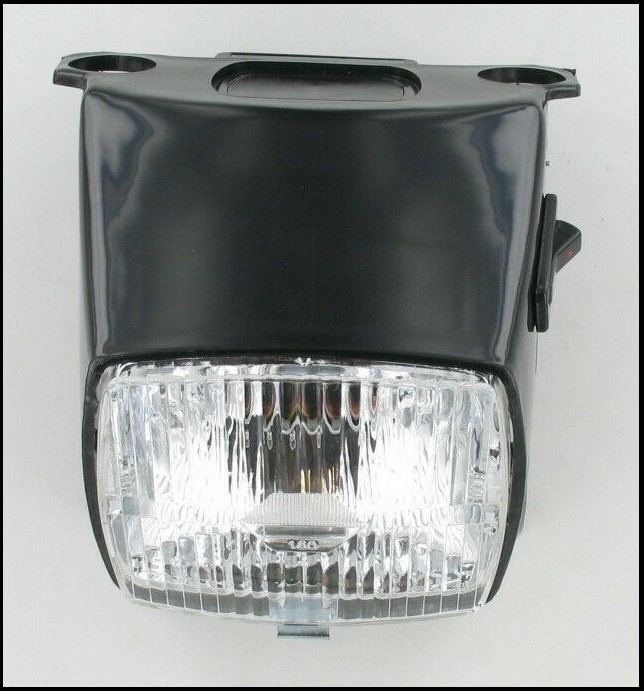 Phare carré noir pour Peugeot 103 MVL et Vogue avec optique halogène homologué