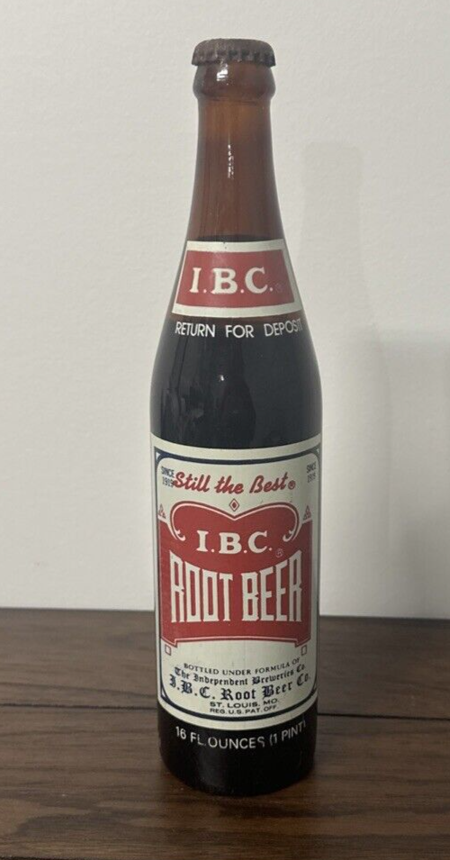 IBC Root Beer Bottle Full Unopened 16oz St Louis MO Vintage