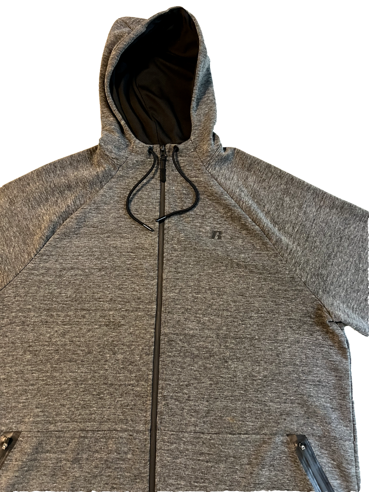 Russell Hoodie Mens XL Gray Long Sleeve Full Zip Fusion Knit Hoodie eBay