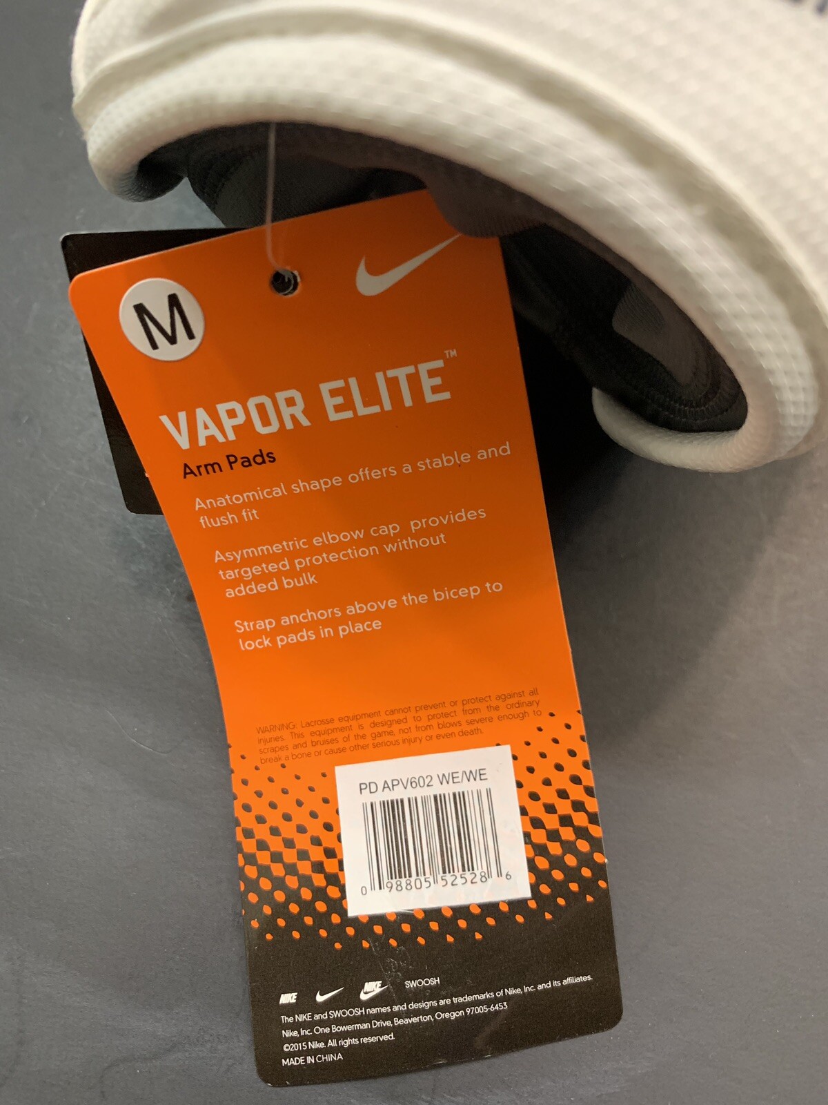 NIKE VAPOR ELITE ARM PADS LACROSSE FLASH REFLECTIVE LAX PROTECTIVE GEAR