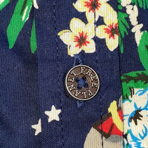 New no Tag Free Planet Tropical Santa Hawaiian Party Shirt Short Sleeve Mens S - Picture 2 of 3