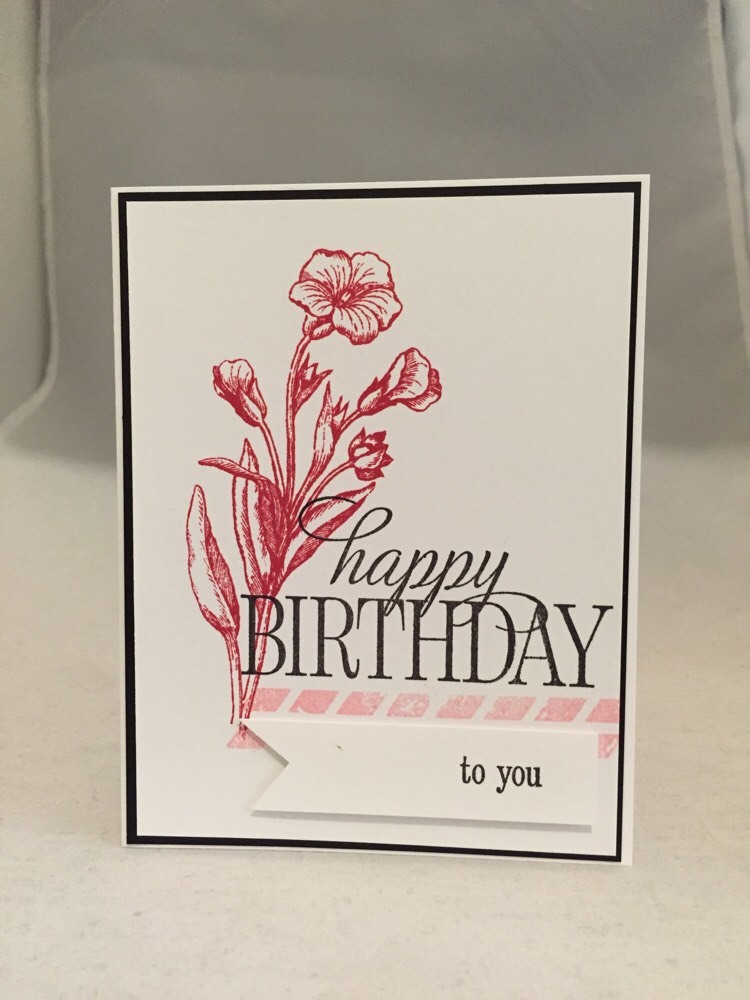 Card Set Of 4 Stampin Up Butterfly Basics Melon Mambo "Happy Birthday ...