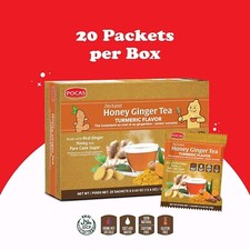 Pocas Honey Ginger Tea Turmeric Instant Non GMO Gluten Caffeine Free 20 Ct