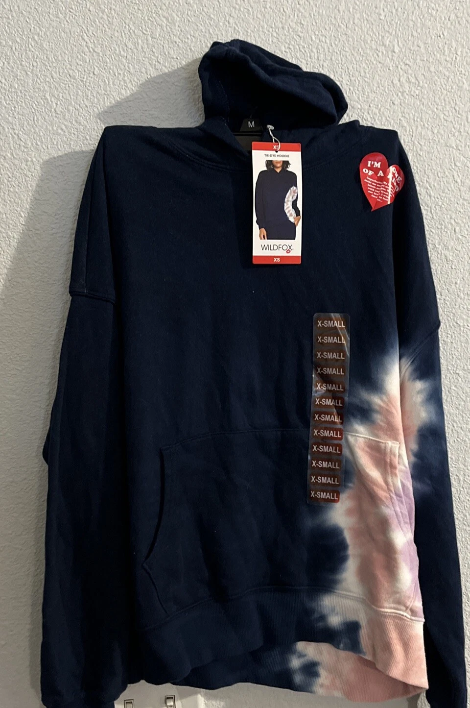 NWT Wildfox Hadley Women's Hadley Tie-Dye Hoodie Sweatshirt Size XSmall $126