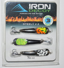 3 lures TRI PAK 3 iron decoy steely #2 spoons jigging casting 1/10oz assortment