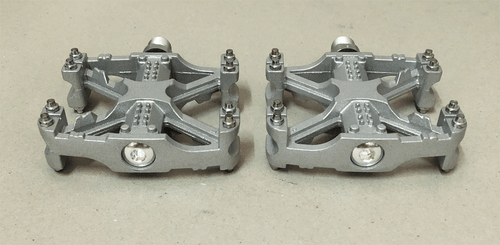 Vintage Old School GT MTB / BMX Bicycle Alloy Pedals 9/16 Flat-Platform SILVER - Picture 7 of 7