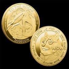 1x Gold Dogecoin Coin Commemorative 2023 New Collectors Gold Plated Doge Coin