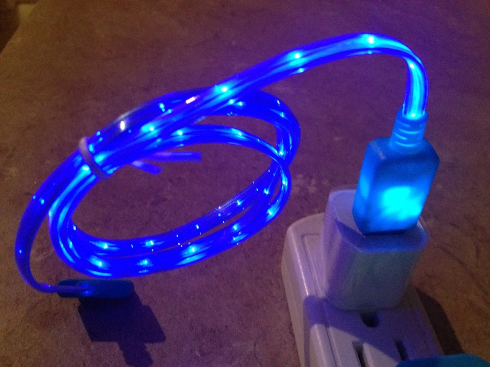 LED Light-up Micro USB Charger Data Sync Cable for Samsung Galaxy S6+ S7 Note 4 - Image 2 of 4