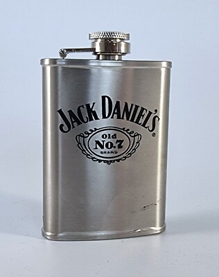 Jack Daniels 3 Unzen Edelstahl Flachmann alt Nr.7 
