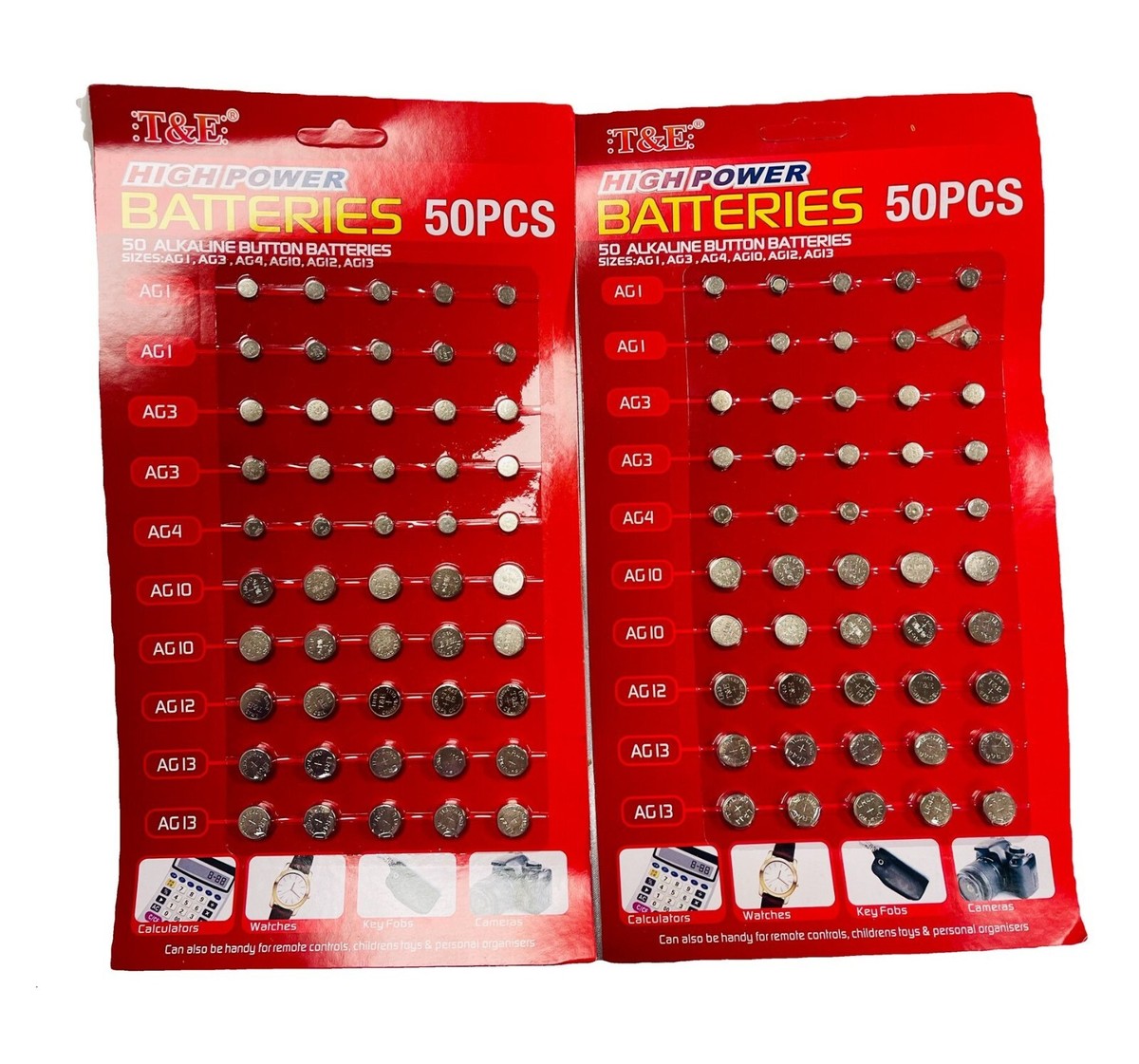 50 Pcs Gift Assorted Alkaline Button CoinBatteries AG1 AG3 AG4 AG10 AG12  AG13*** | eBay UK