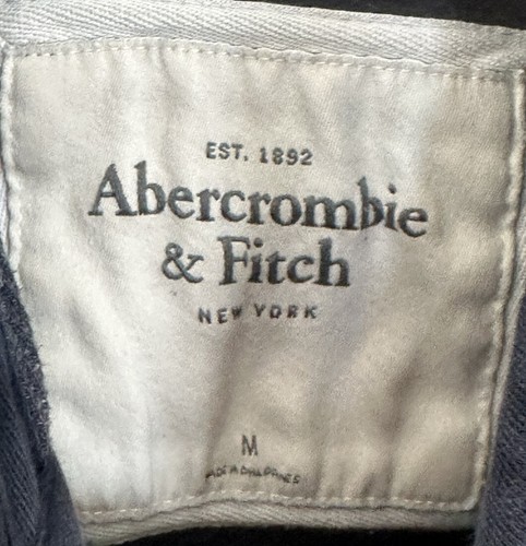 Abercrombie Fitch Womens M Button Blue Hooded Logo - Picture 3 of 4