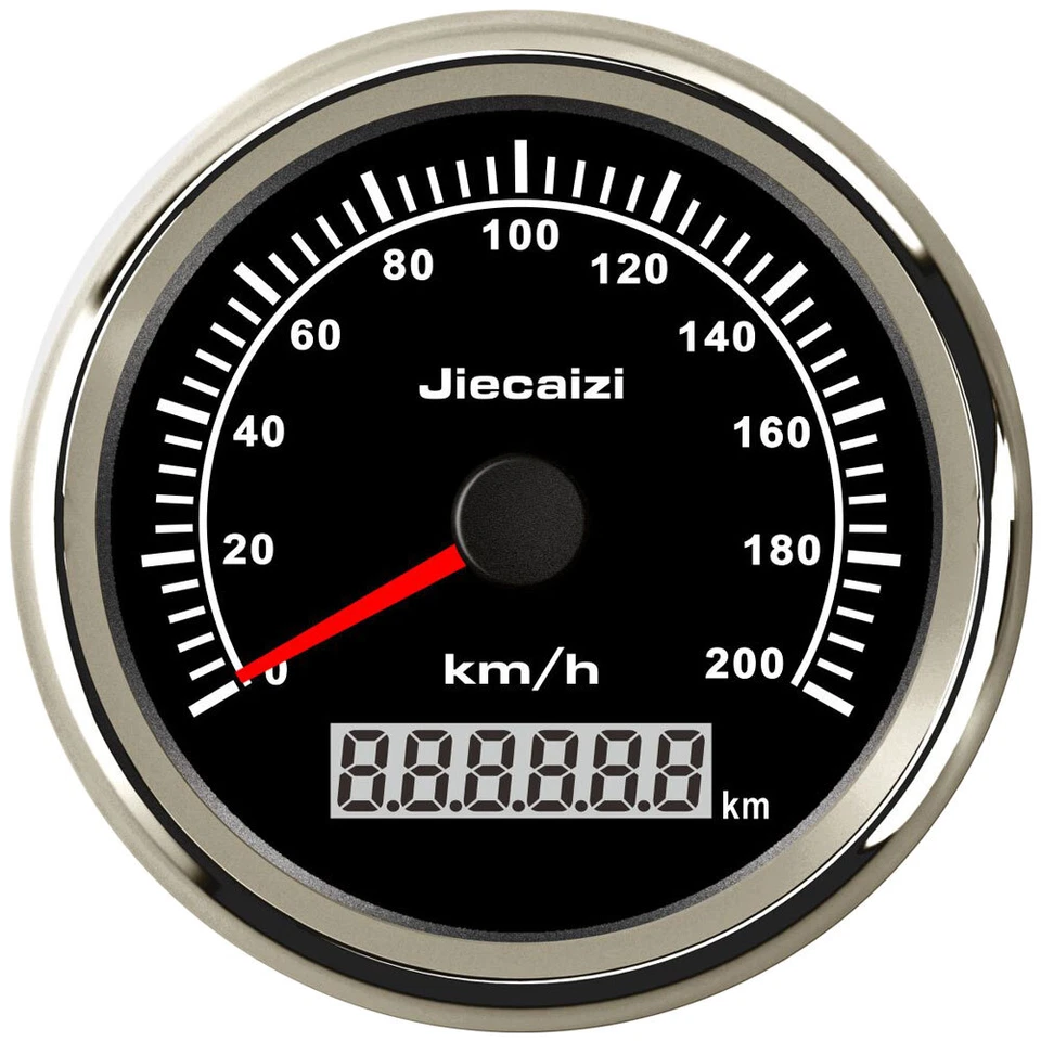 85mm Black GPS Speedometer Gauge 0-200kmh for Car Boat ATV Motorcycle Waterproof - Image 2 of 4