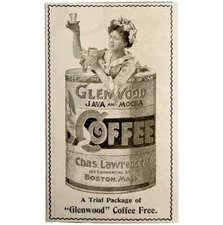 Glenwood Coffee Chas Lawrence 1897 Advertisement Victorian Java Mocha ADBN1xxx