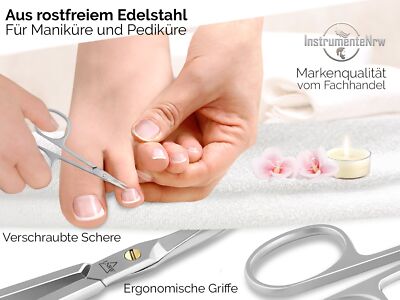 Profi Nagel- & Hautschere 9 Cm – Aus Solinger Edelstahl, Matt, Leicht Gebogen, Für Maniküre & Pediküre
