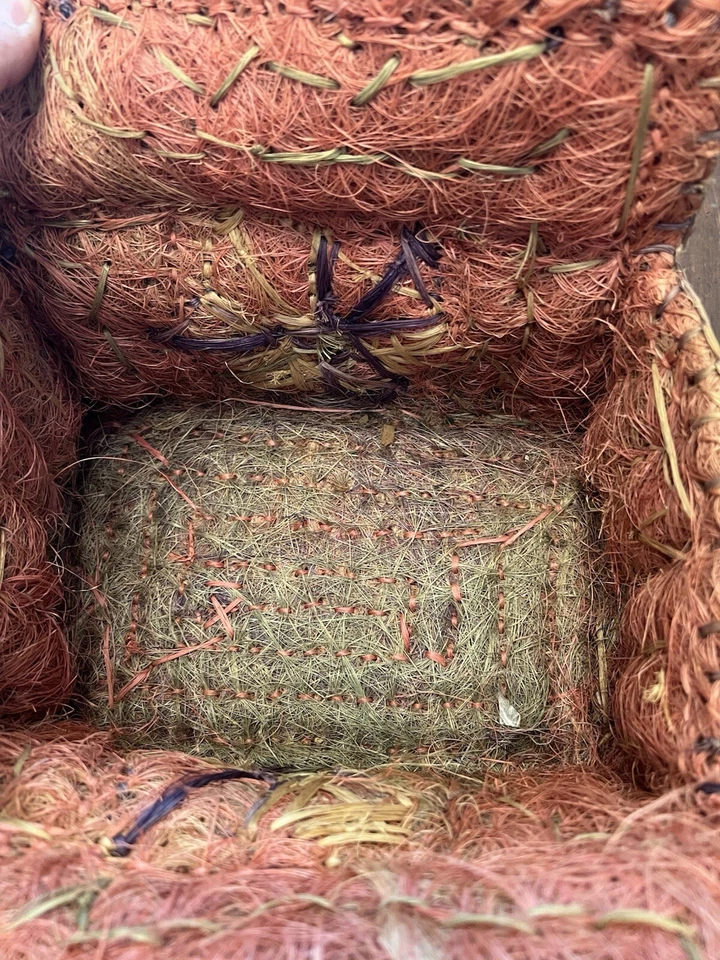 拉菲亚编织手提包/篮子 - 复古 1930 年代 - 手工制作  — 第 2/4 张图片