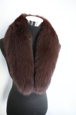 100 Real fox fur collar neck /wrap/ scarf brown unisex jacket collar 80 15 cm