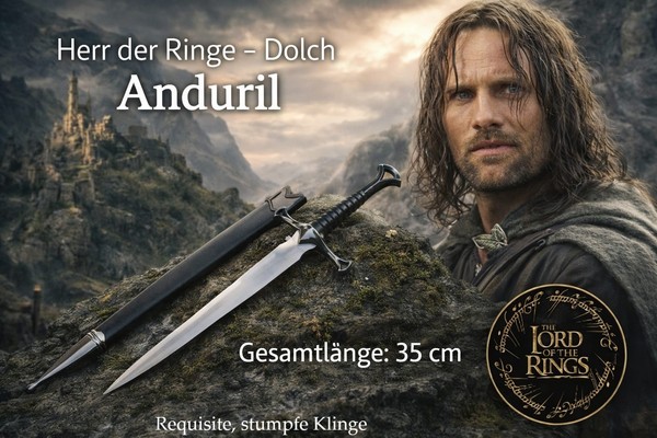 Neu Herr Der Ringe Anduril Messer 35Cm BrieföFfner FüR Cosplay Sammler Fans Lotr-image