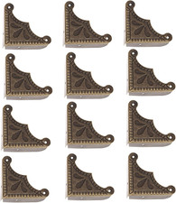 12PCS Antique Bronze Box Corner Protectors Decorative Guards with Screws Hardwar