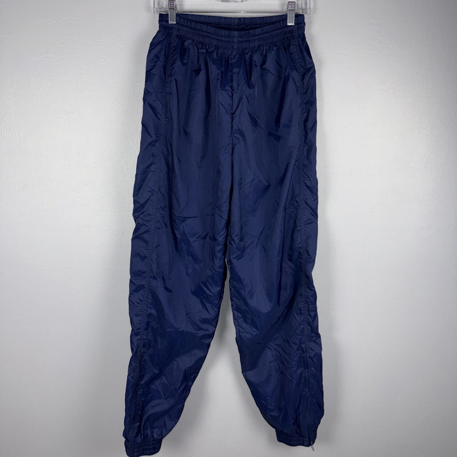 Nike Nylon Windbreaker Track Pants Men’s L Navy Blue Lined 90’s Y2K Retro