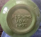 RARE!! UNCATALOGED Red Wing Vintage CANDLE HOLDER?? #1409 OLIVE GREEN
