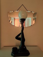 Art Deco NUDE LADY and Bevelled Wall Mirror