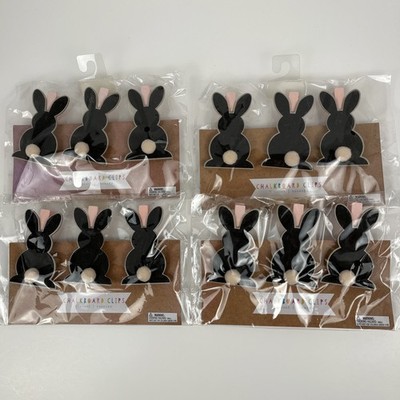 Mini Chalkboard Wooden Clips 12 pieces 3x2 inch Clothes Pin Black Pink